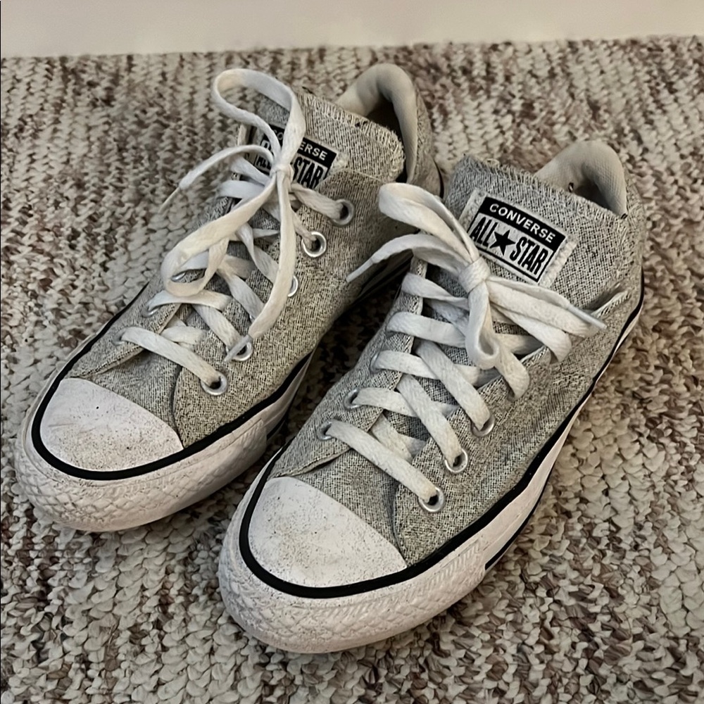 Converse Gray and White Sneakers Classic Low-Top Design